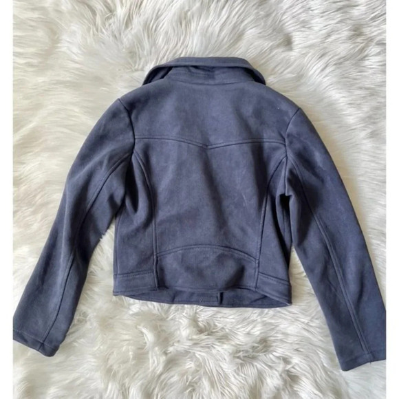Primark Girl's Navy Blue Moto Jacket Vegan Suede 10-11 Yrs L - Picture 2 of 3